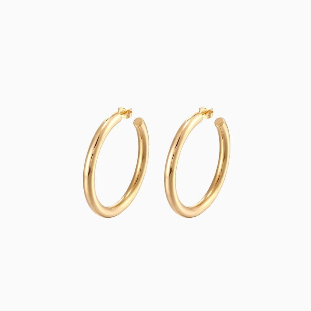 Cali Tiger 18k Gold Plated Hoops